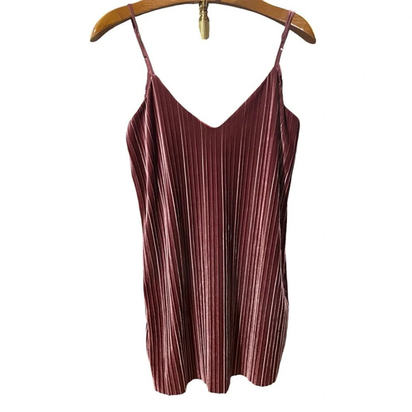 BARDOT ~ Dusty Pink Velvet Ribbed Mini Dress Sz 4 XS - Picture 4 of 12